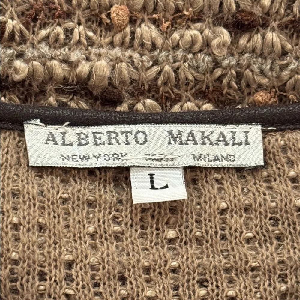 Alberto Makali Asymmetric Sweater Cardigan Boucle Tweed Texture, Button, Large - Picture 4 of 5
